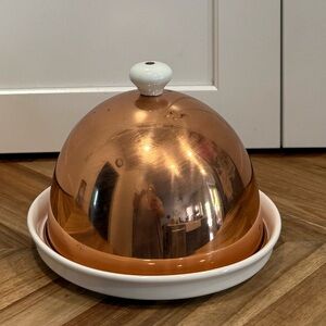 Copper Cheese Dome with White Base